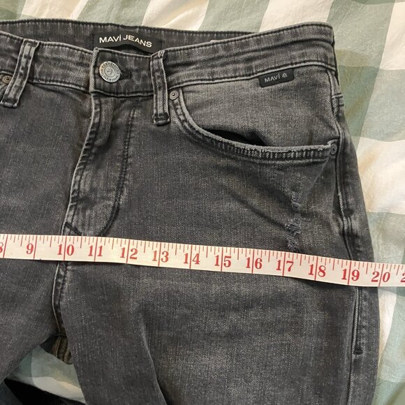 Mavi Marcus Slim Straight Jeans Mens 32 Black Distressed - Picture 10 of 11